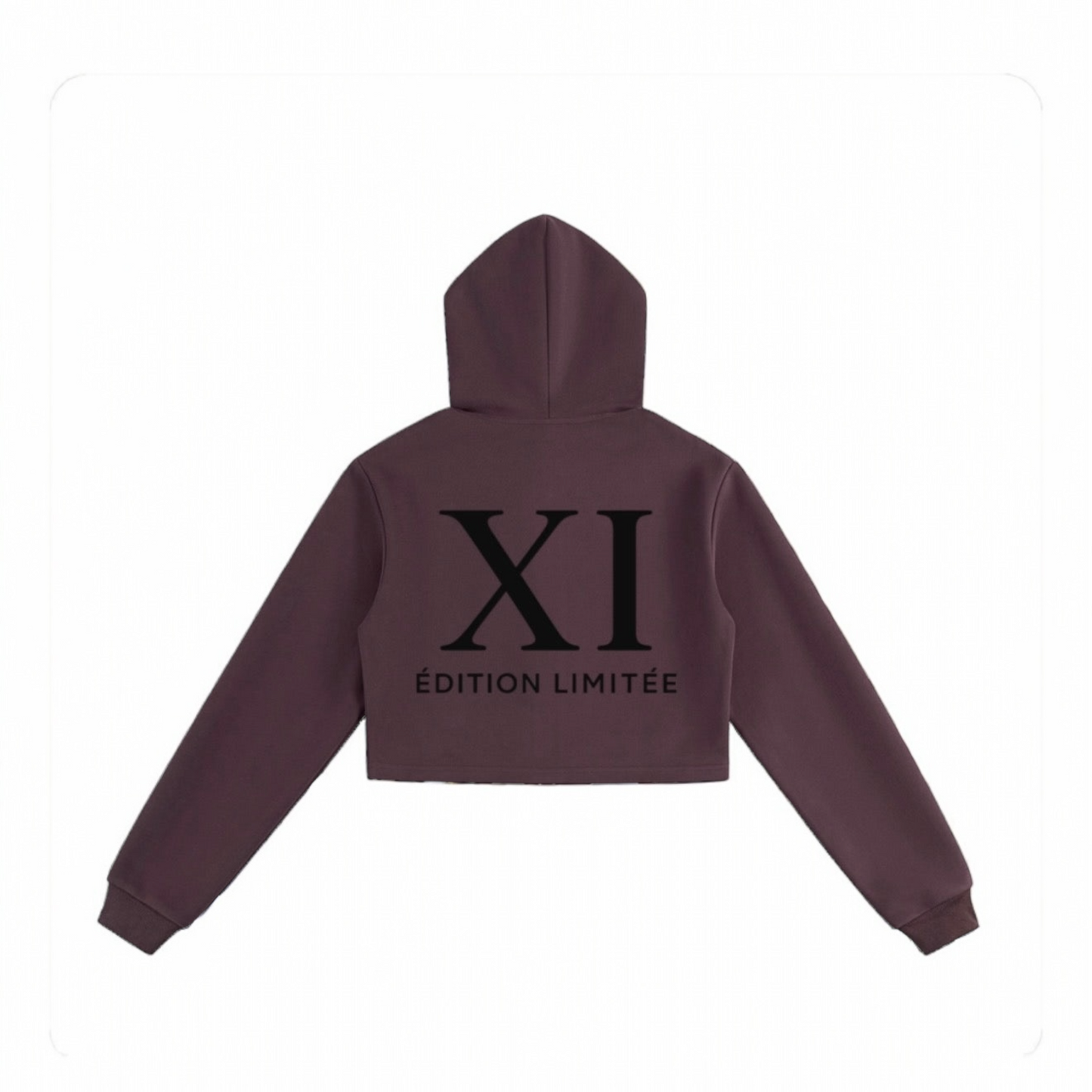 XI Édition Limitée Cropped Zip Hoodie - Burgundy