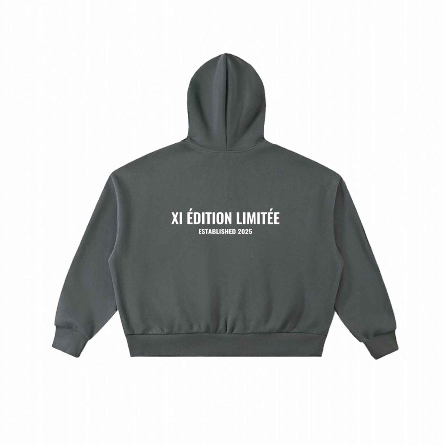 XI Édition Limitée Full Zip Hoodie In Charcoal