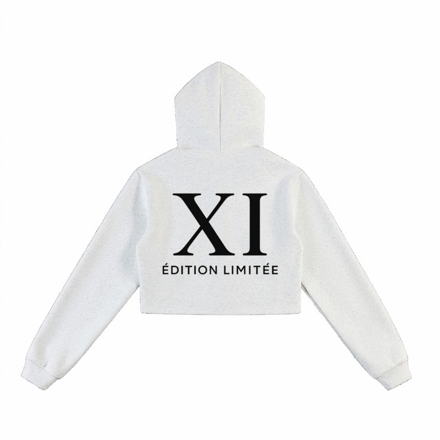 XI Édition Limitée Cropped Zip Hoodie In Grey