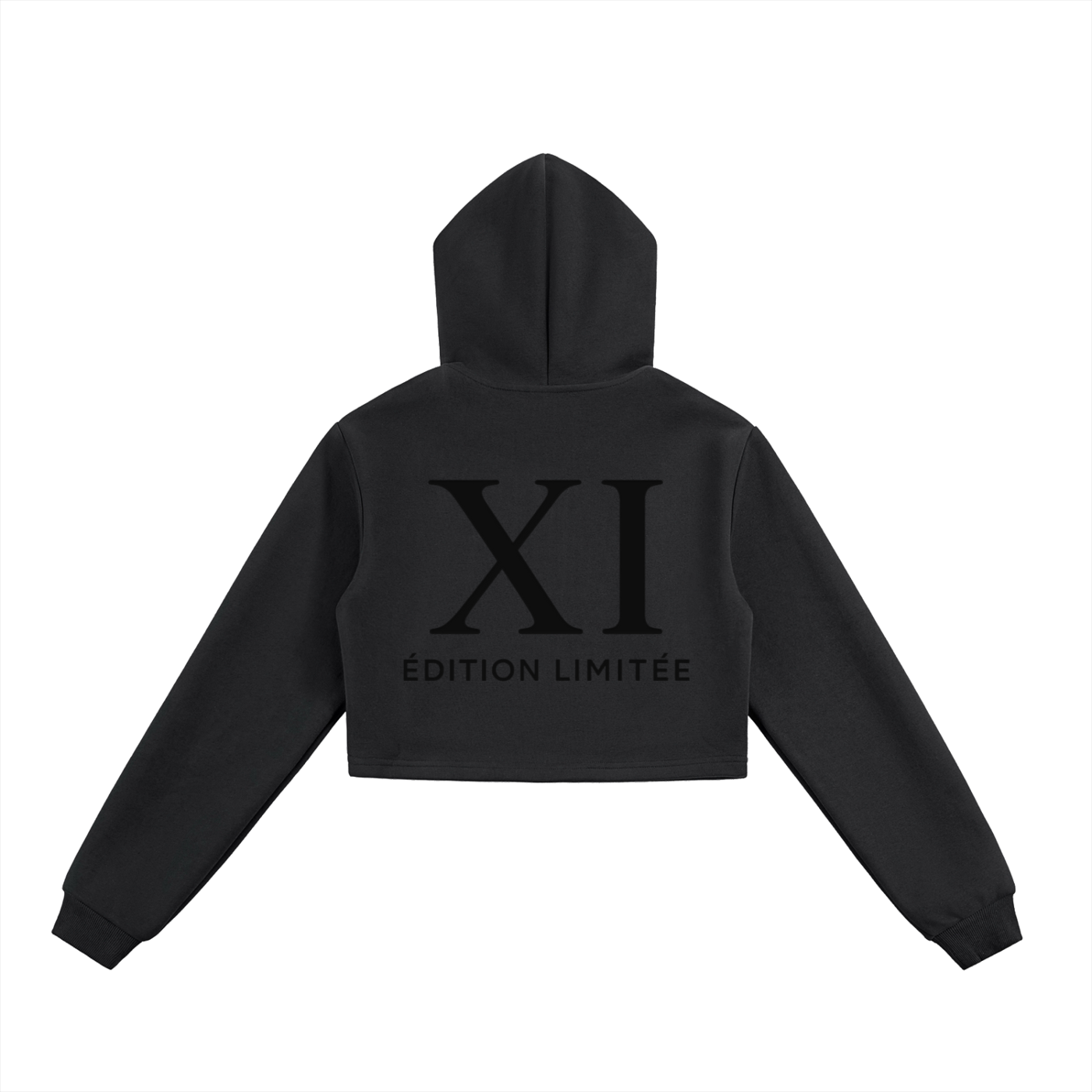 XI Édition Limitée Cropped Zip Hoodie In Black