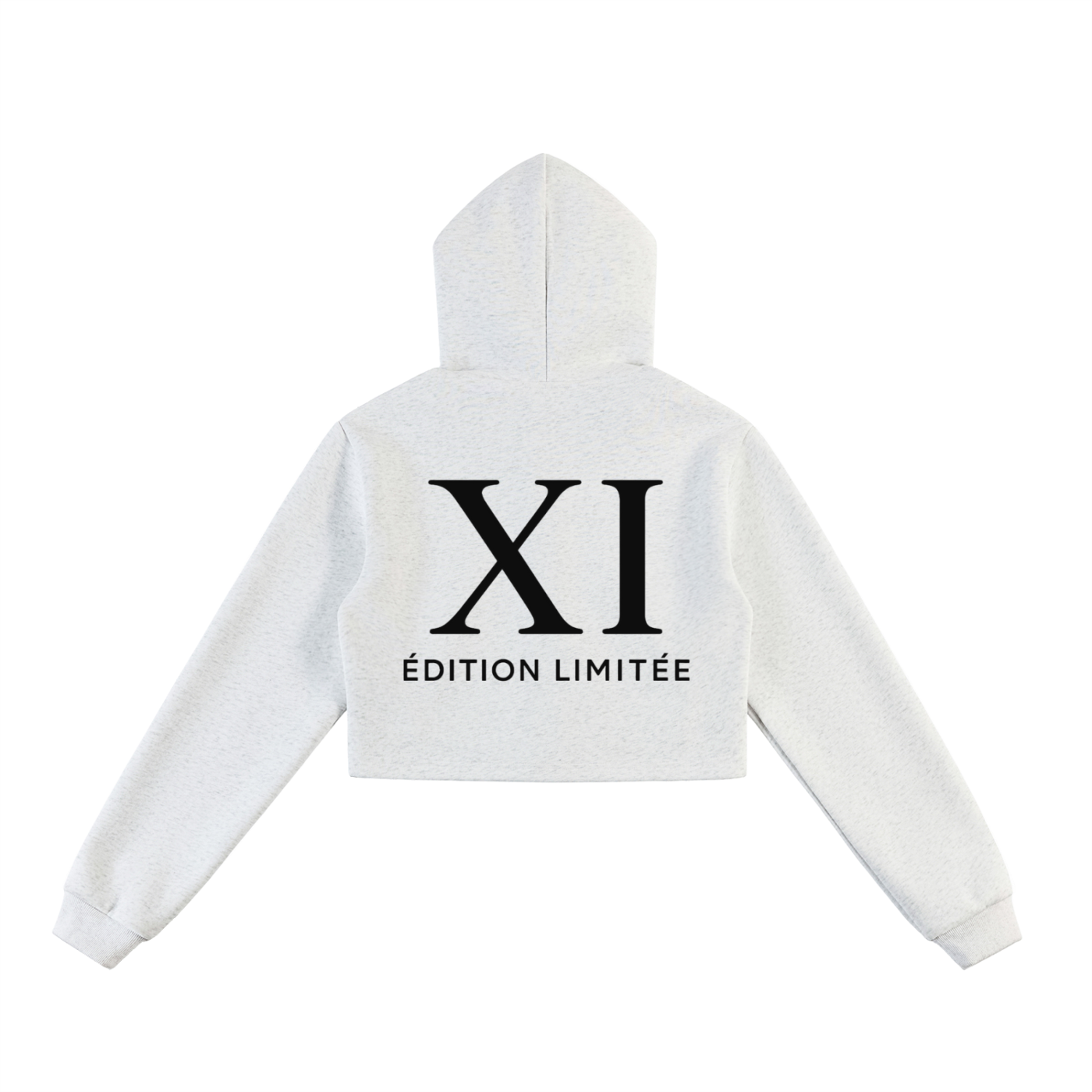 XI Édition Limitée Cropped Zip Hoodie In Grey