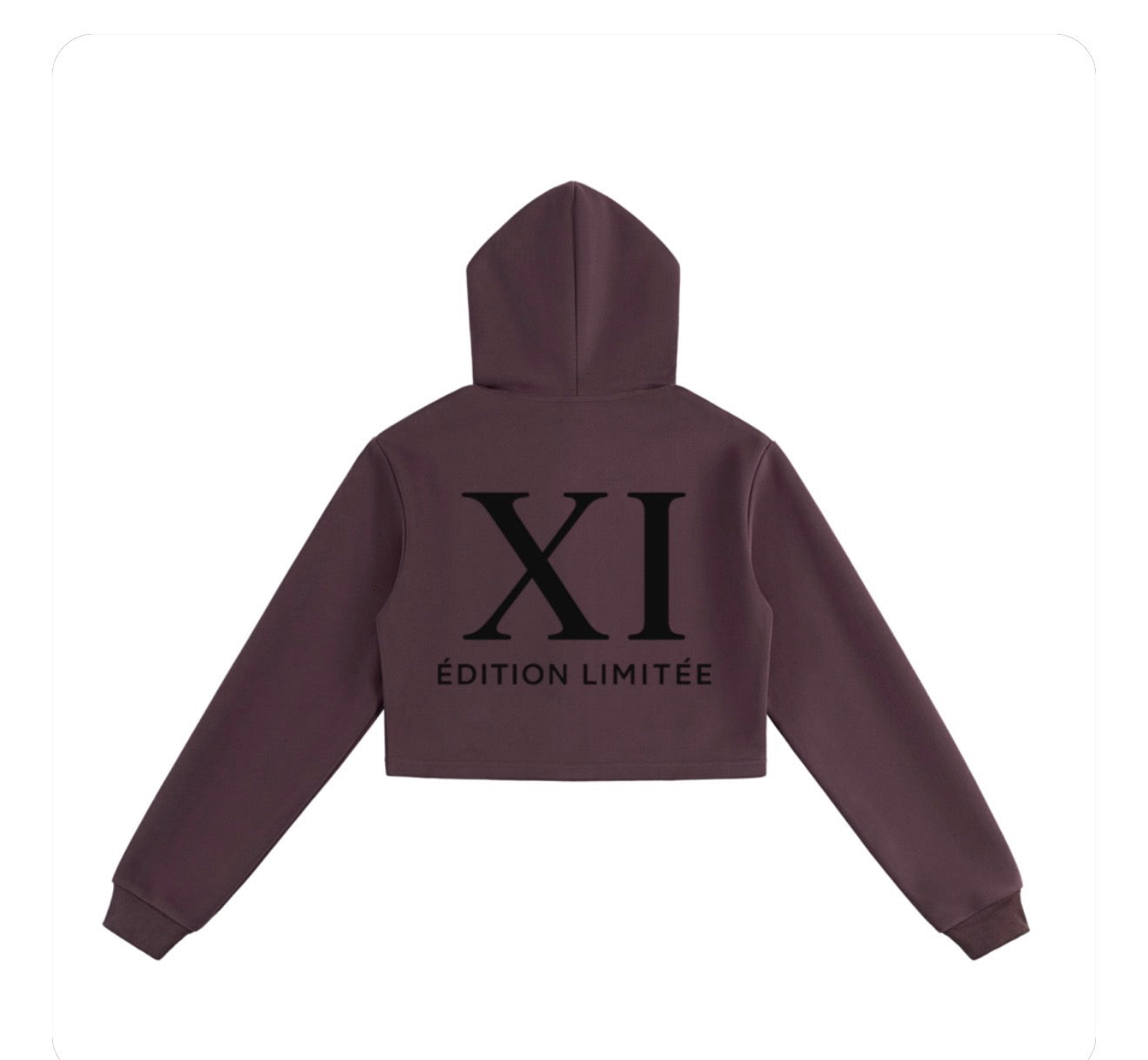 XI Édition Limitée Cropped Zip Hoodie - Burgundy
