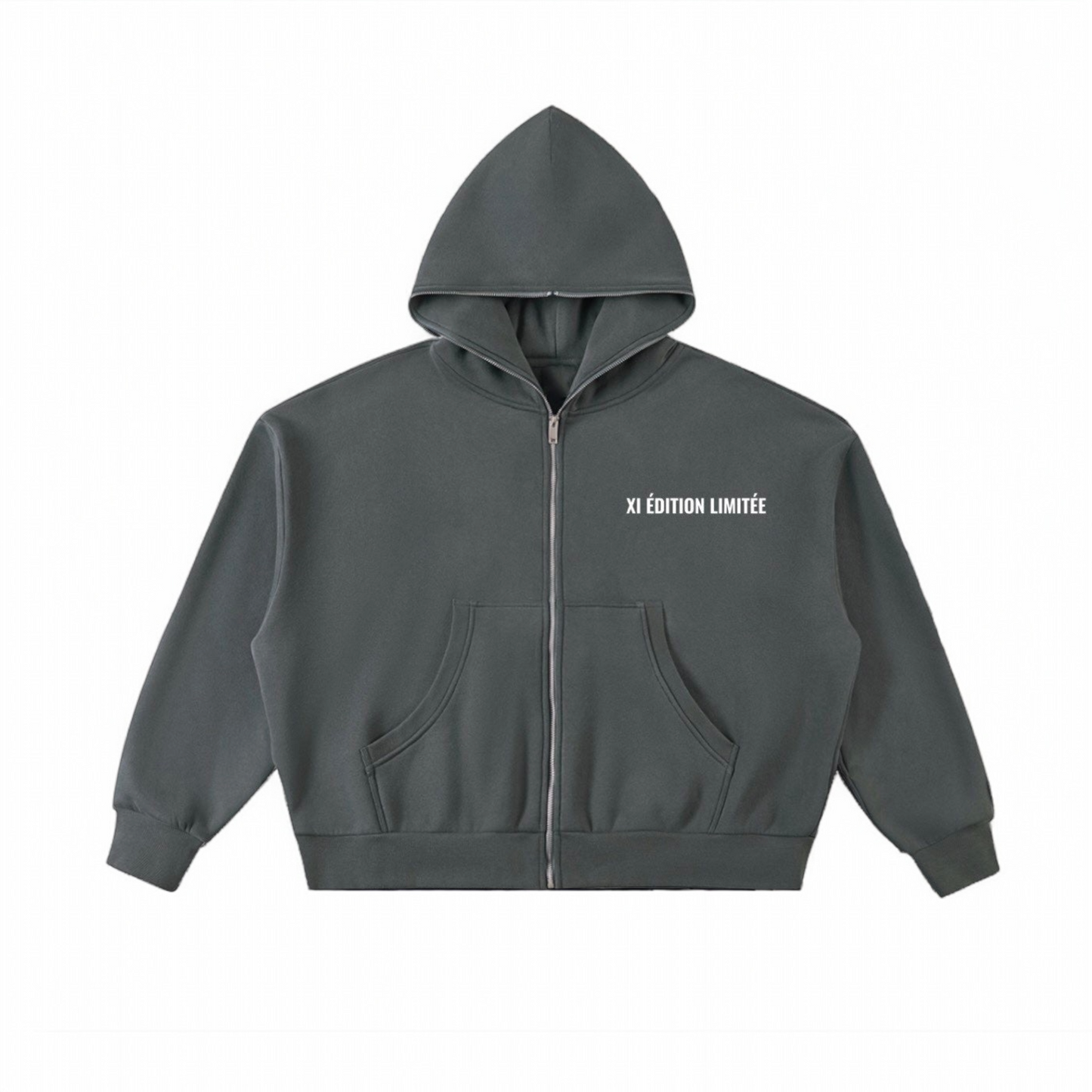 XI Édition Limitée Full Zip Hoodie In Charcoal