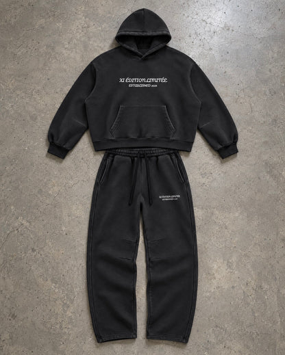 XI ÉDITION LIMITÉE AW26 — Washed Black Hoodie & Sweatpants